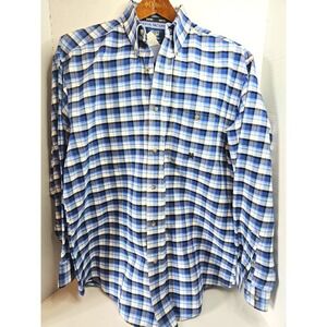 Wrangler‎ 20X Mens M/L Blue Plaid Long Sleeve Button Up Shirt